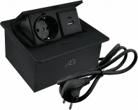  Удлинитель AQ PLUG-X H3 горизонтальный 1XSCHUKO, 1XUSB А, 1XUSB C, черный 